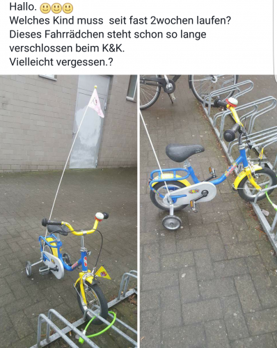 Fahrrädchen am Supermarkt in Senden gepostet im Sozialen Netzwerk